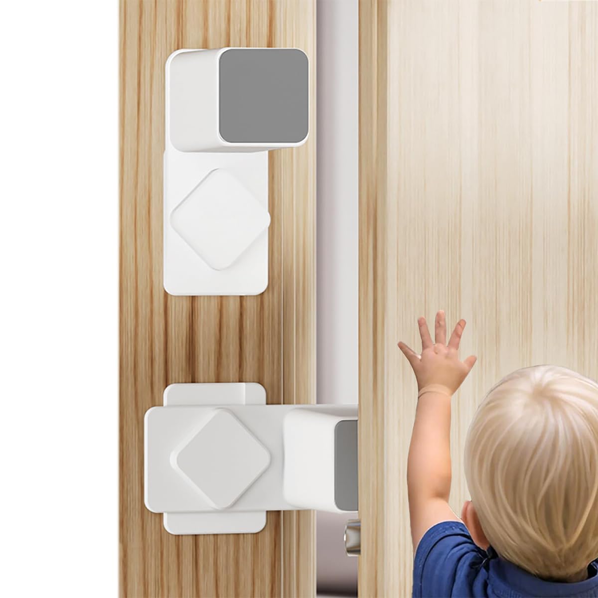 HASTHIP® 4Pcs Door Stopper Pinch Guards, Baby Proofing Safety Finger Protectors, No-Drill Rotatable Door Guard Stoppers for Child & Pet Safety, 4.5cm Safe Gap Baby Protection Products
