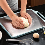 HASTHIP® Double-Sided Cutting Board - Stainless Steel Cutting Board & Wheat Straw Chopping Board for Meat Fruit Veggies,