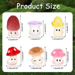 HASTHIP Miniature Garden Figurines for Moss Landscape with 6pcs 1.2x2cm Resin Mushrooms | DIY Decor