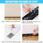 HASTHIP Wall Border Sticker for Bathroom and Living Room featuring Self Adhesive PVC Trim 23.5 x 3.1 in | Black Marble Crack Pattern Waterproof Design