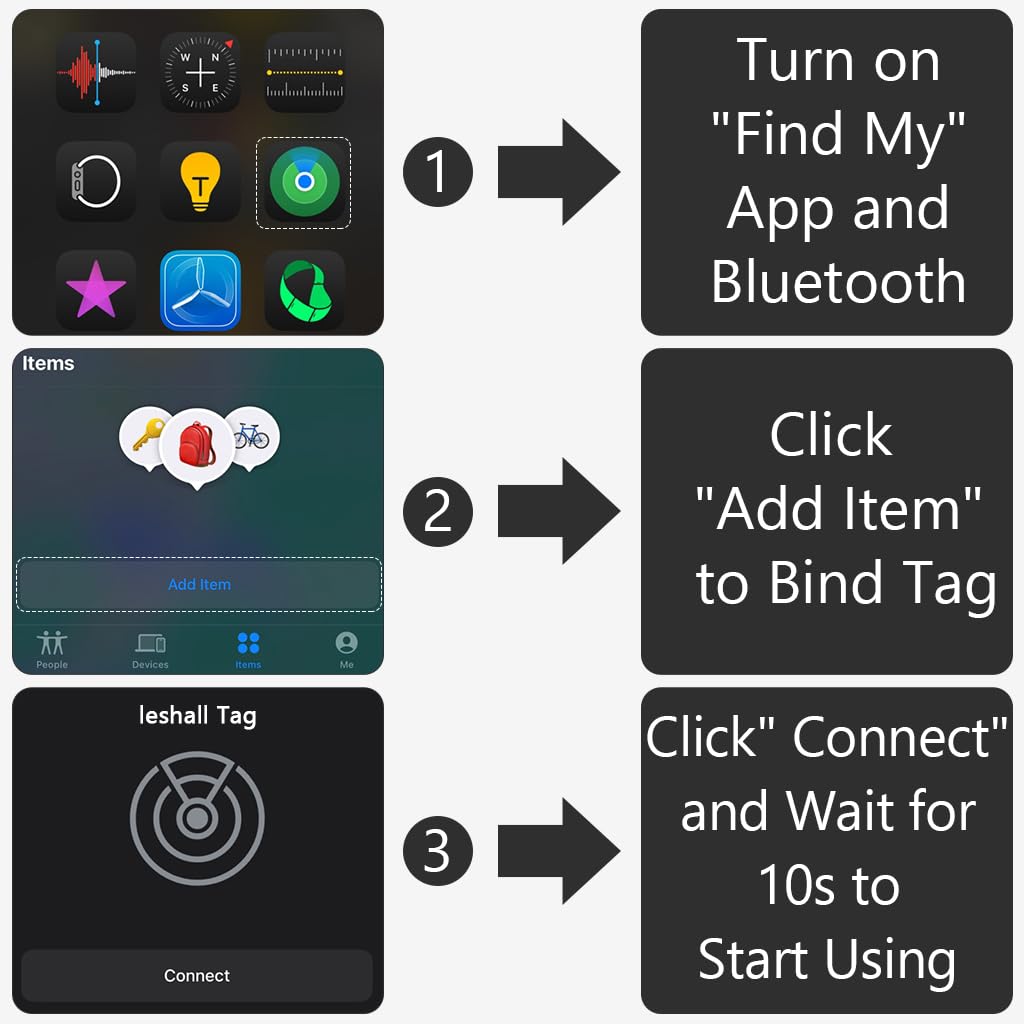 Loshall Tag Air Item Finder| BT Tracker| Global Tracking with Find My App on iPhones only| Find Keys, Wallets, Luggage, Pets, Gadgets etc.|