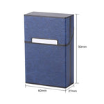 HASTHIP Cigarette Case for 20 Regular Size Cigarettes with Magnetic Flip Top and Blue PU Leather | Compact 9.3 x 6 x 2.7cm Portable Holder