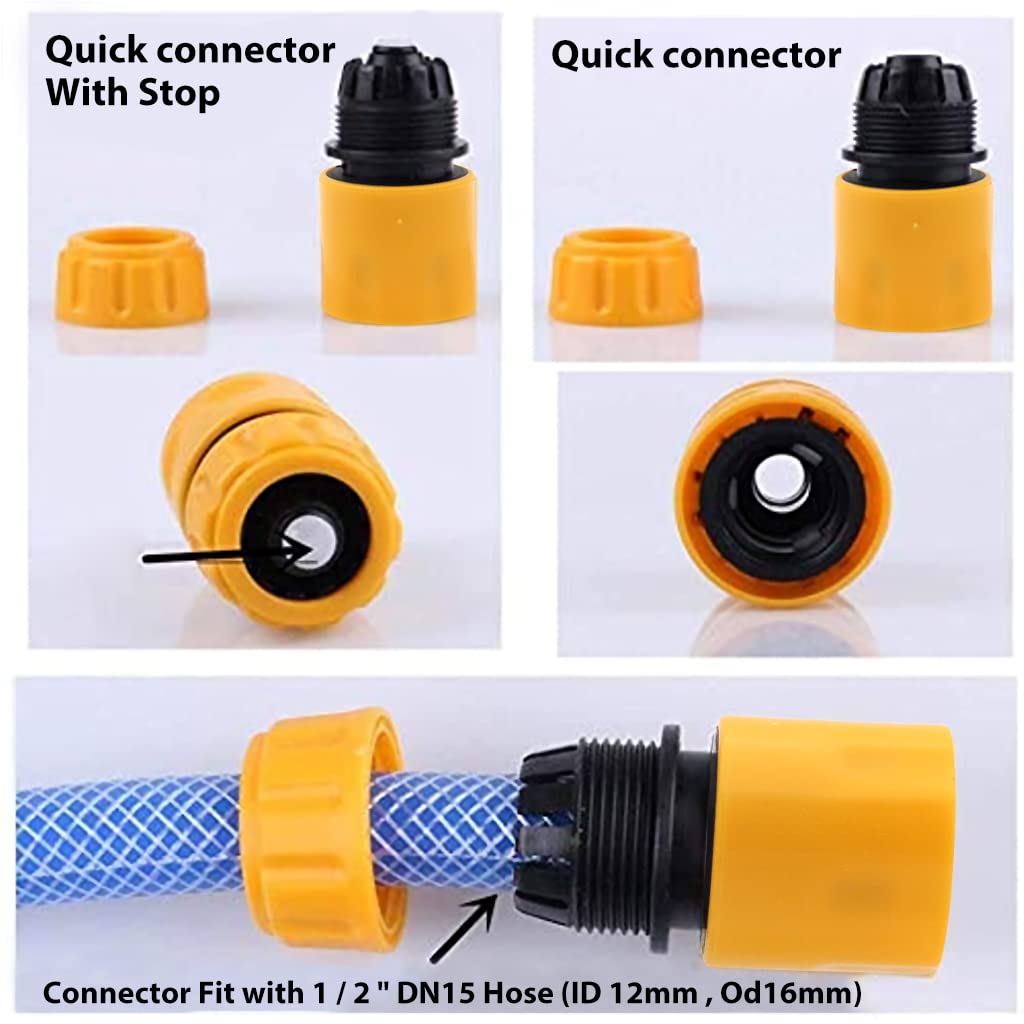 12Pcs Hose Pipe Connectors with Garden Hose Nozzle for Tap & Garden Hose, 5 Hose Quick Connector, 1 Hose Waterstop Connector, 2 Double Male & 2 Hose Connector for Car Wash Garden Irrigation