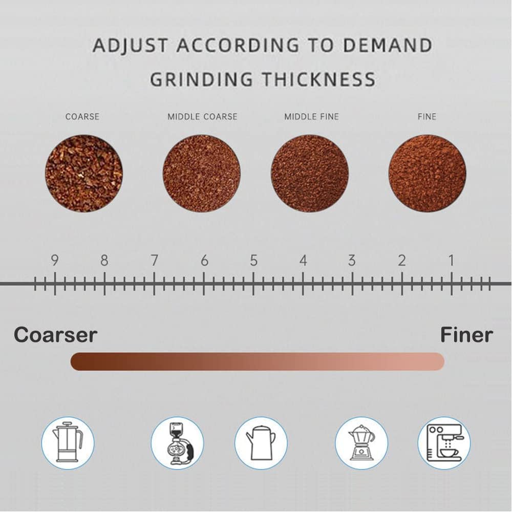 Coffee Grinder Machine Full Metal Manual Coffee Bean Grinder with Grind Size Adjust Knob 25g Capacity CNC Steel Conical Burr & Wooden Grip Handle for Camping Espresso Hand Brew Coffee Crusher