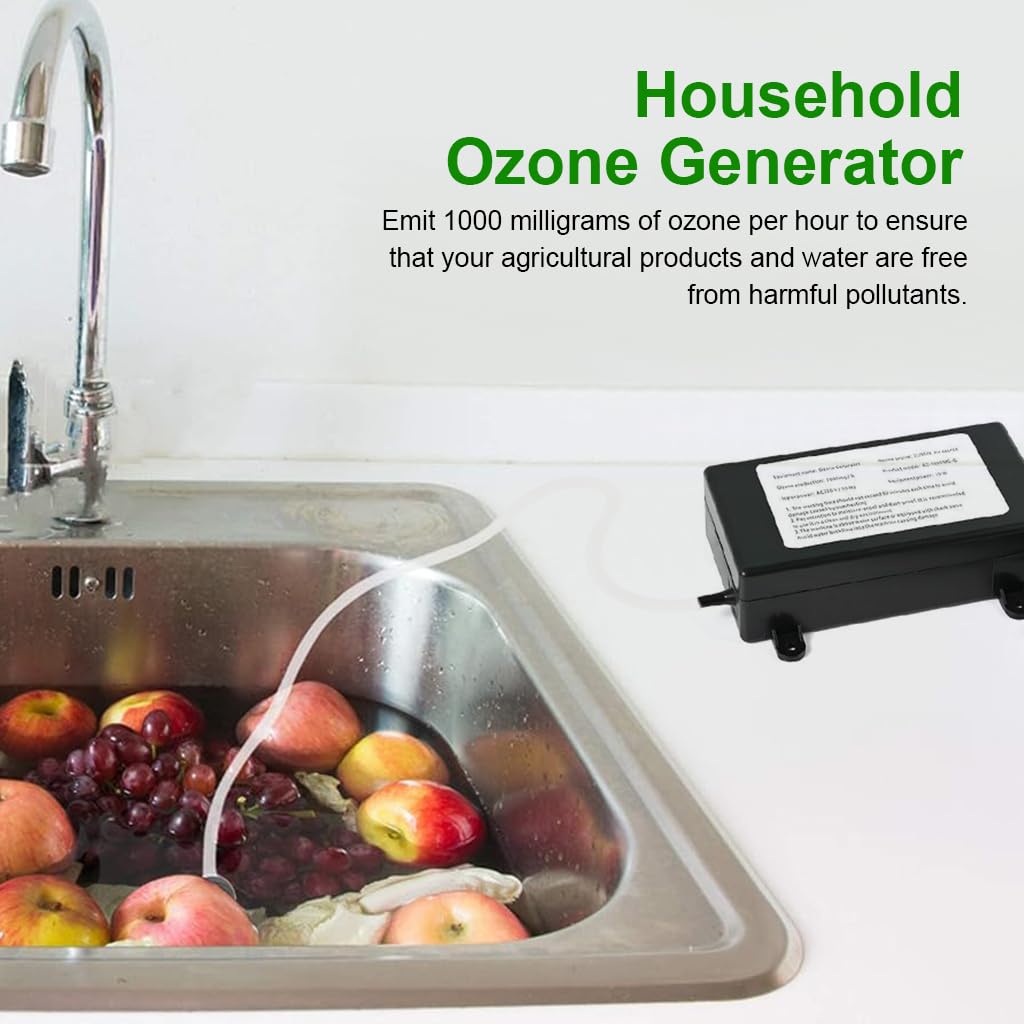 Household Ozone Generator Multi-functional Ozone Generator for Air Purification, Water Treatment, Vegetable Cleaning 1000 mg/h Ozone Generator Machine for Purifying Water for Cleaning