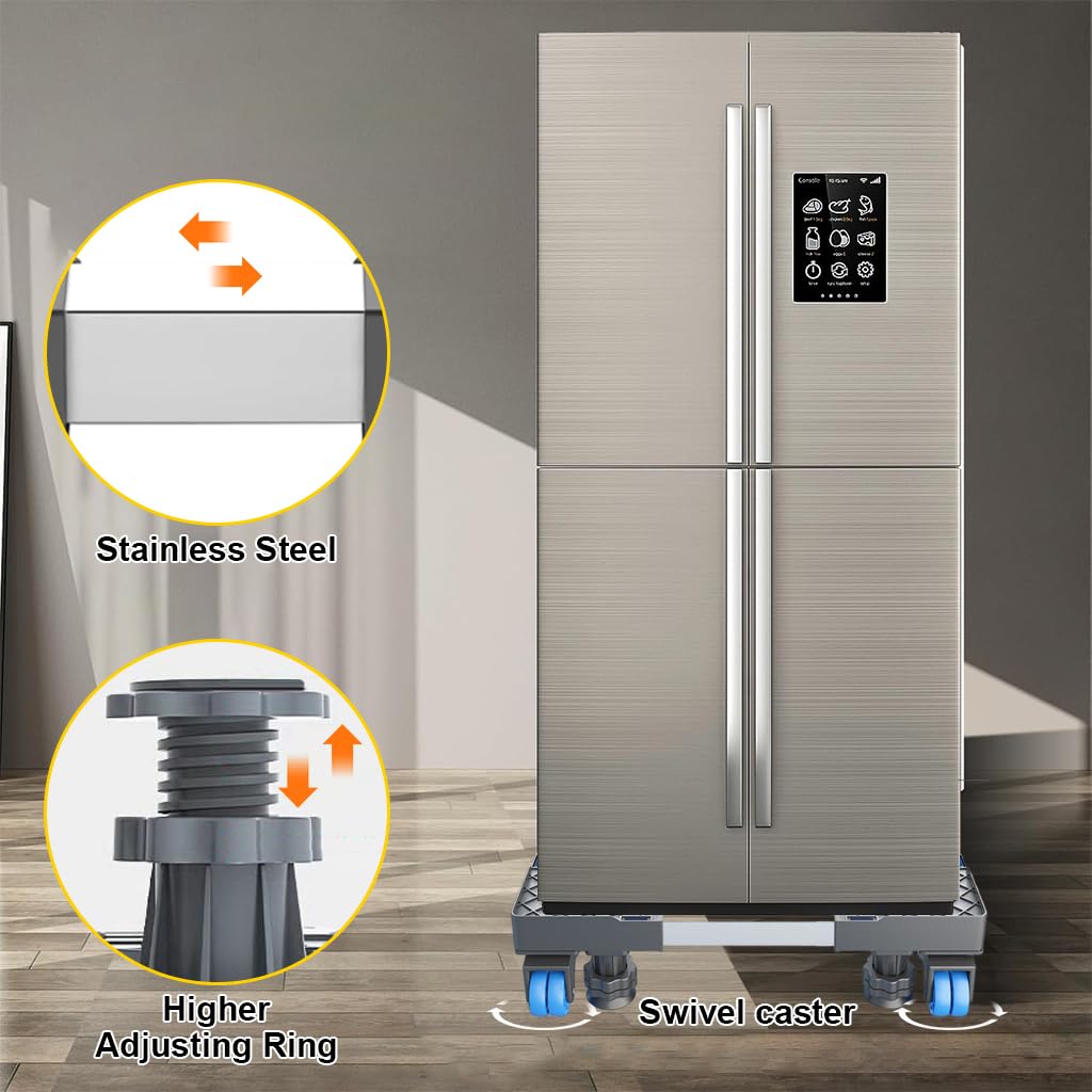 HASTHIP® Stand for Washing Machine Universal 16-25 inches 4-Wheel Extendable Moving