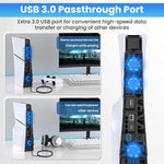 HASTHIP® Ventilador LED para PS5 Slim,Enfriador Silencioso con Memoria,Accesorio con 3 Ventiladores y Puerto USB 3.0 Compatible Consola Digital y de Disco Sistema de Refrigeración