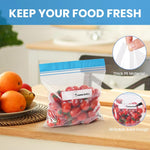 HASTHIP Reusable Zipper Bag for Food Storage with Leakproof Seal and 54pcs Multi Size LDPE Set