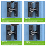Sliding Door Locks, 90 Degree Heavy Duty Barn Door Lock Hardware with Reflective Strip Mark, Barn Sliding Door Latch Lock Suitable for Garden, Bathroom, Outdoor, Garage, Windo (Black)