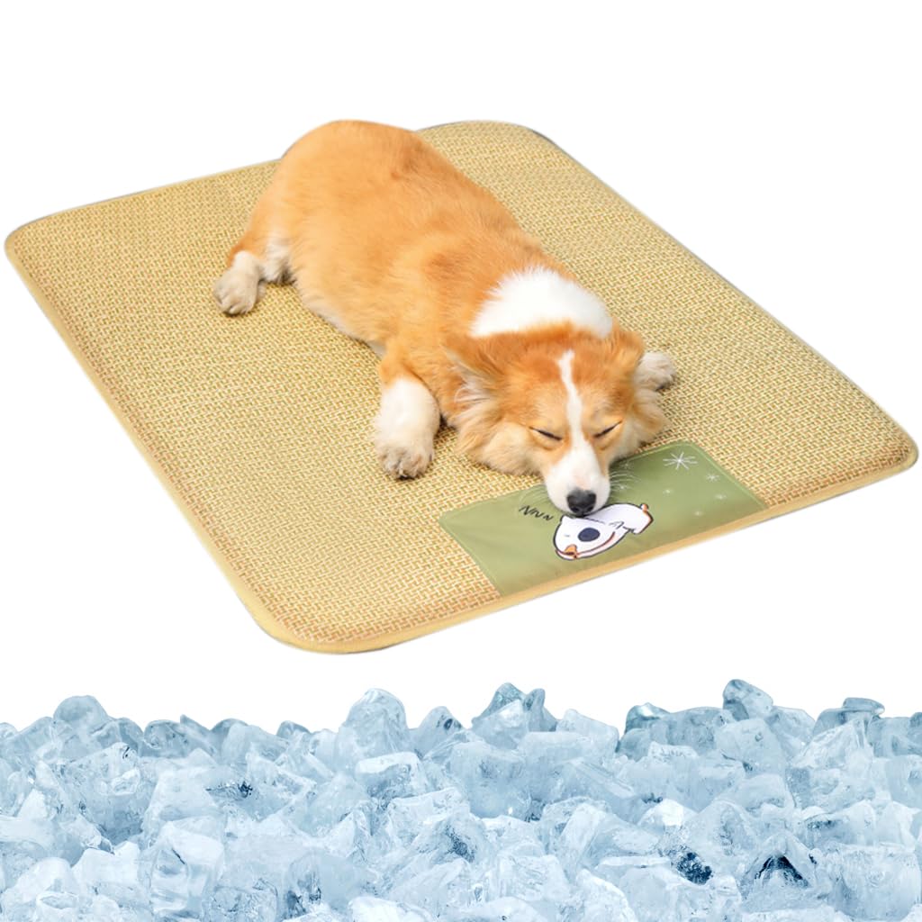 HASTHIP® Sleeping Pad for Pets, Rattan Cat Bed Mats with Anti-Slip & Waterproof Bottom, Pet Pad Sleeping Easy to Clean Ideal for Dogs & Cats - 75x100CM