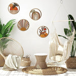 HASTHIP Wall Decor Set for Living Room and Bedroom featuring 4pcs 10 in Wooden Art | Quick Invisible Mounting