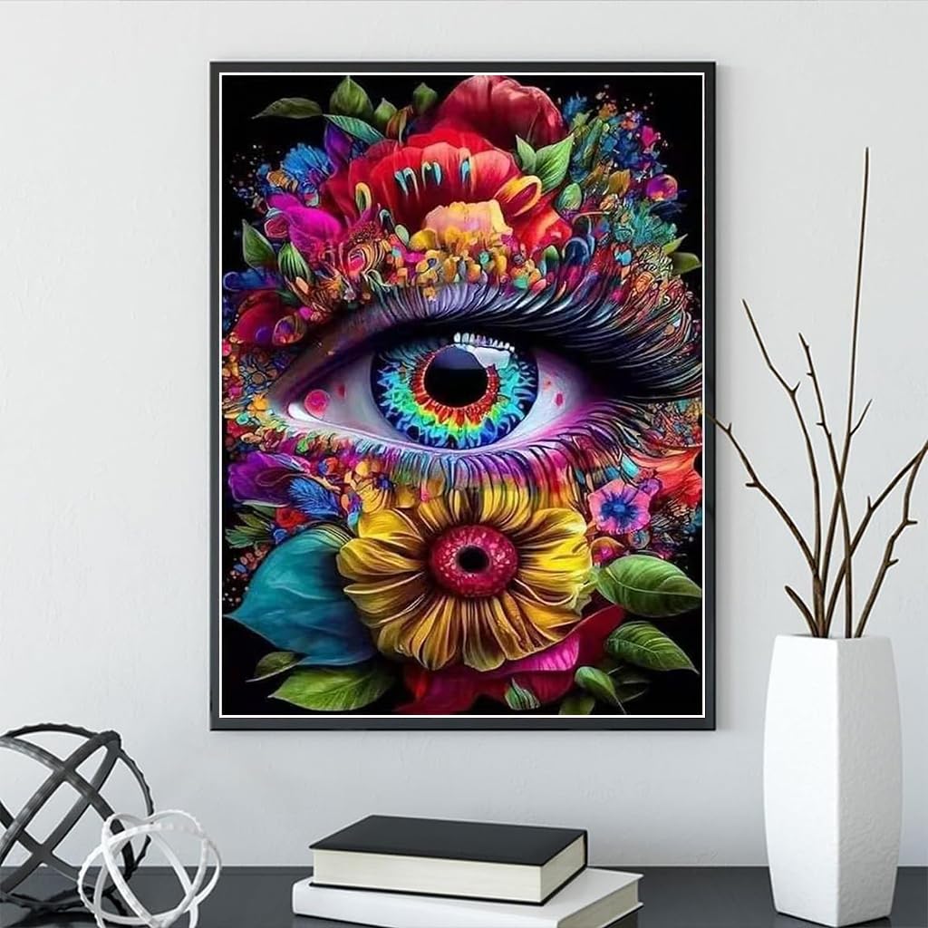 HASTHIP Diamond Painting Kit for Home Wall Art with 12x16 in Eye Design | 2 PCS Set