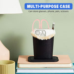 HASTHIP Eyeglasses Holder for Desk with Anti Slip Square Base and Plush Lined PU Leather | 11.6 x 8 x 12 cm