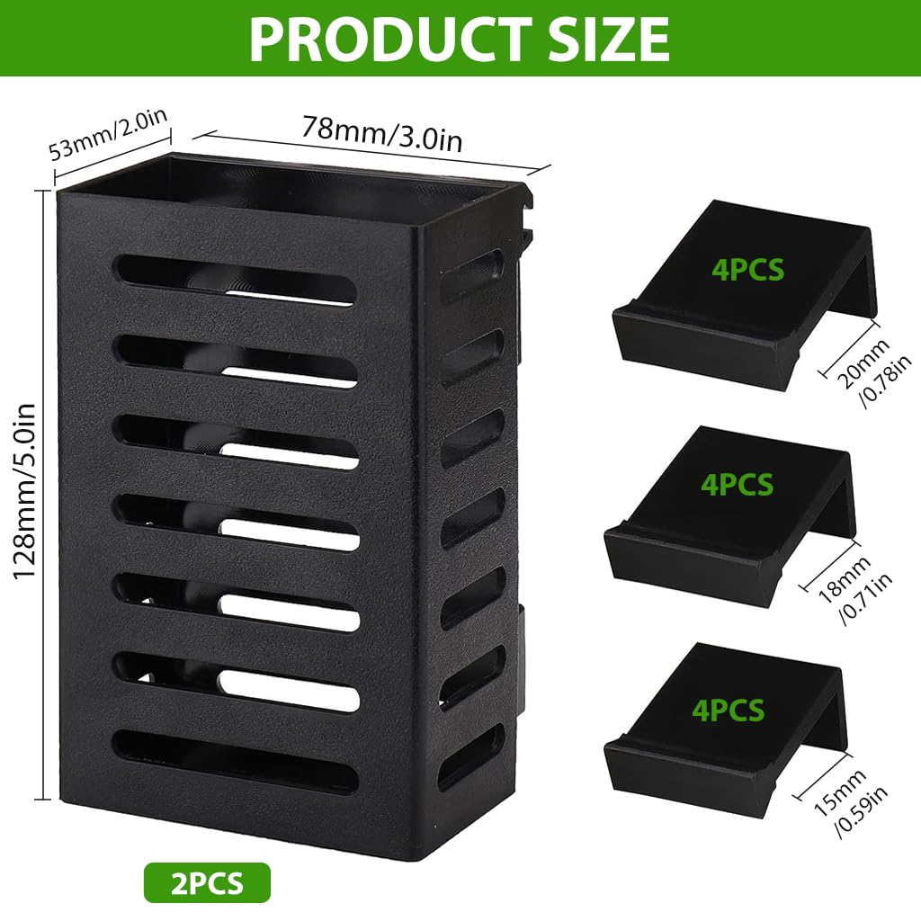 HASTHIP Aquarium Plant Holder for Fish Tanks with Vent Flow Design and Hanging Hooks | 2 Pcs Plastic Planter Cups