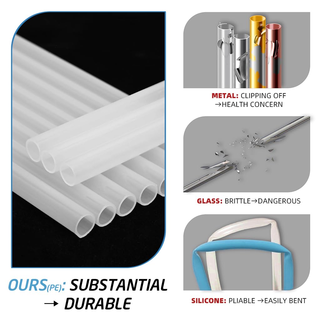 HASTHIP Silicone Straws for Stanley 40oz Cup with 11.8in Reusable Design and Sakura Caps | BPA Free