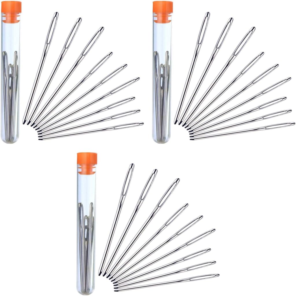 HASTHIP Large Eye Blunt Needles for Yarn Knitting and Sewing with Stainless Steel 27PCS
