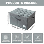 HASTHIP Shoe Organizer Box for Multi Shoes with 16 Grid Divider Panels and 45L Oxford Cloth