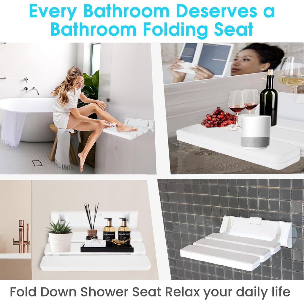 HASTHIP® Folding Shower Seat Wall Mounted