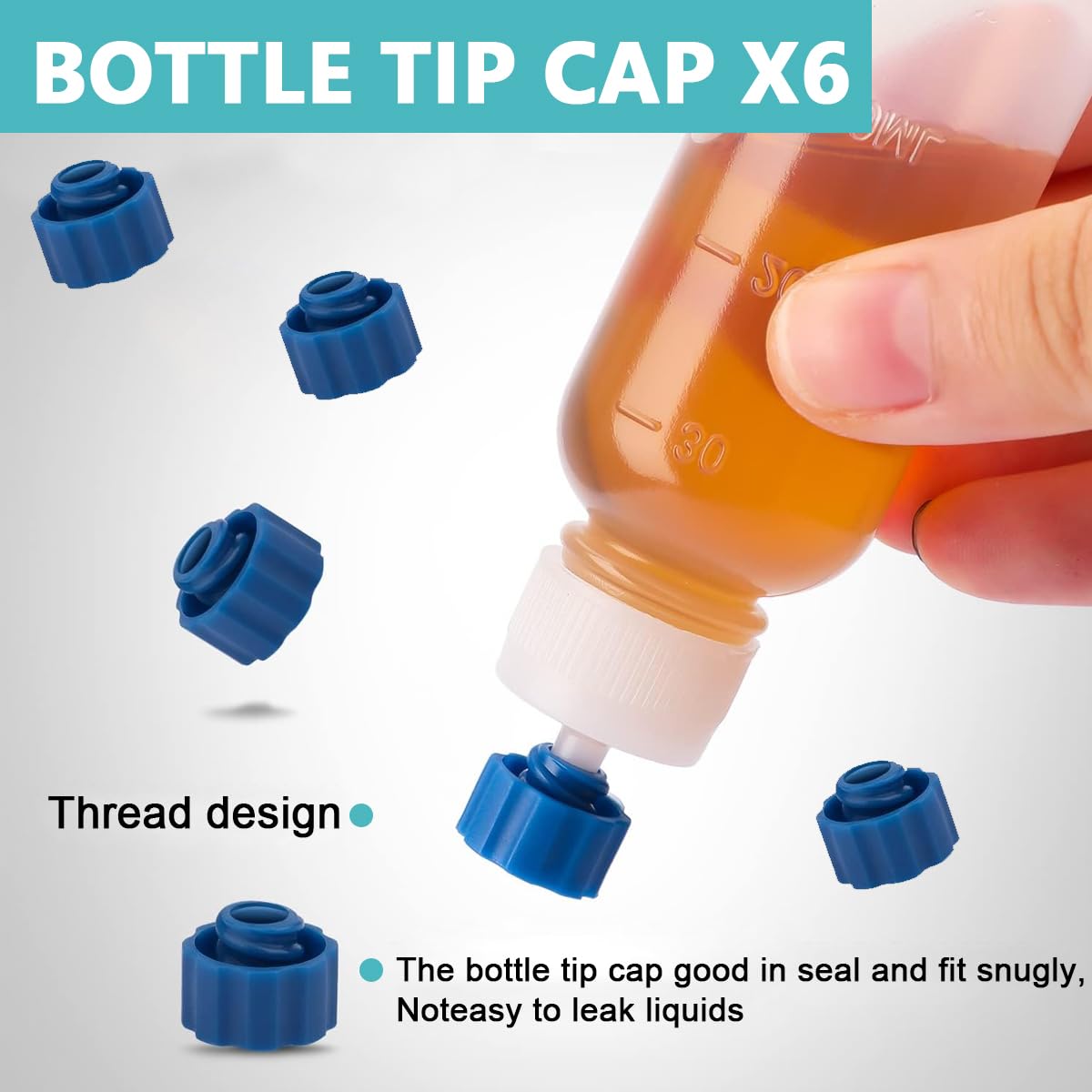 HASTHIP Glue Applicator Bottles for Precise Glue and Oil Use with Luer Lock Tips 30 ml | 6 Pcs Set