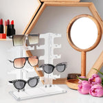 HASTHIP Glasses Display Stand for 10 Pairs featuring Two Row Design and Transparent Plastic | 11.6x12.6x11.4 in Space Saving Organizer