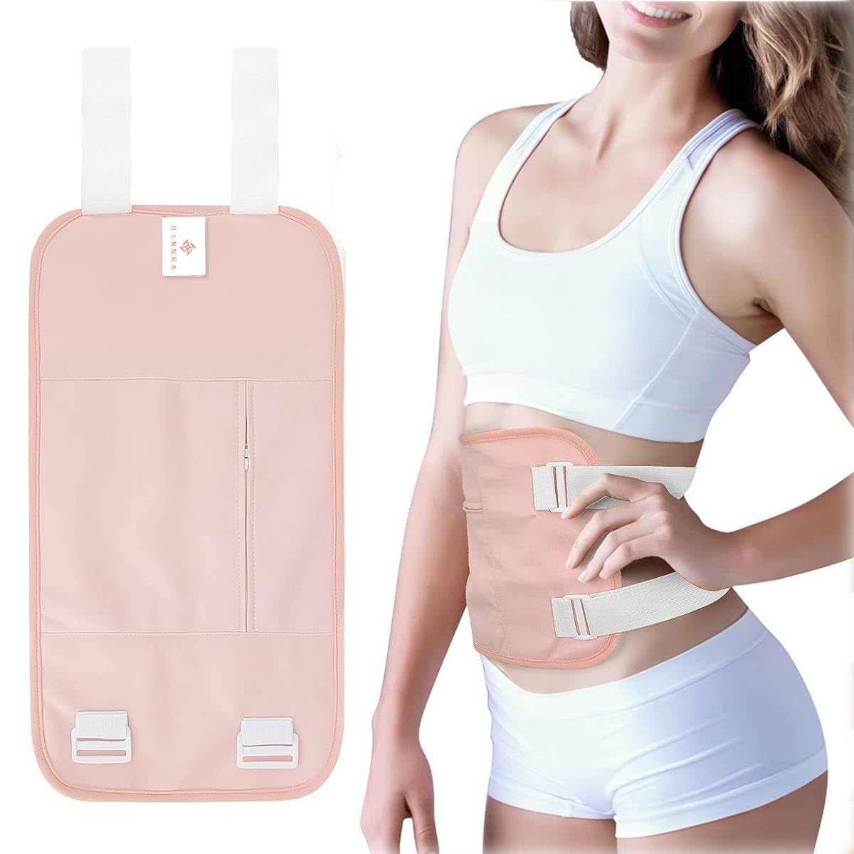 HASTHIP® Paquete de Aceite de Ricino Reutilizable Orgánico con Correa Ajustable,Bolsa con Cremallera y Tela Algodón Suave para Desintoxicación del Hígado,Alivio del Estrés y Estimulació