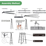 HASTHIP Trellis for Climbing Plants 120 cm with Decorative Bird Top | Wrought Iron Garden Support