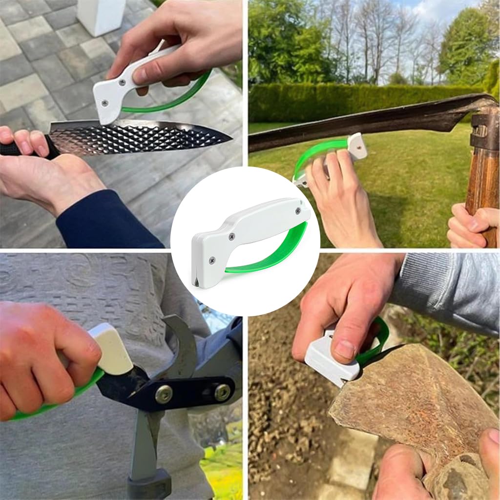 HASTHIP Gardening Sharpener for Pruning Shears and Scissors with Tungsten Carbide Blades | Portable Ergonomic Tool for Easy Sharpening