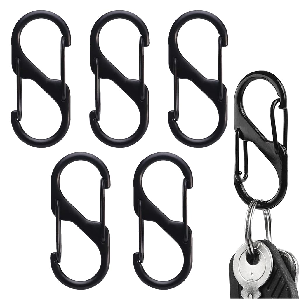 HASTHIP® Mosquetón en S de Doble Gancho, Liberación Rápida, Aleación de Zinc Resistente, Multiusos para Mochilas, Camping, Organización del Hogar, Ganchos Duraderos para Actividades al Aire