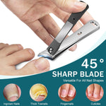 HASTHIP 5-Piece Ingrown Toenail Clipper Set, Stainless Steel Nail Care Tools