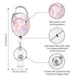 HASTHIP Women's Retractable Keychain with 24.4 in Nylon Reel featuring Quick Release Buckle | ID Badge Holder for Office and School