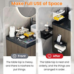 HASTHIP Toilet Paper Holder for Bathroom with Utility Shelf 18x11.2x9.6cm | ABS Plastic