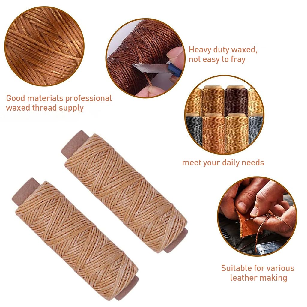HASTHIP Bookbinding Tools Kit for DIY Crafting with 11 Pieces featuring Waxed Thread | Leather and Paper Stitching Set