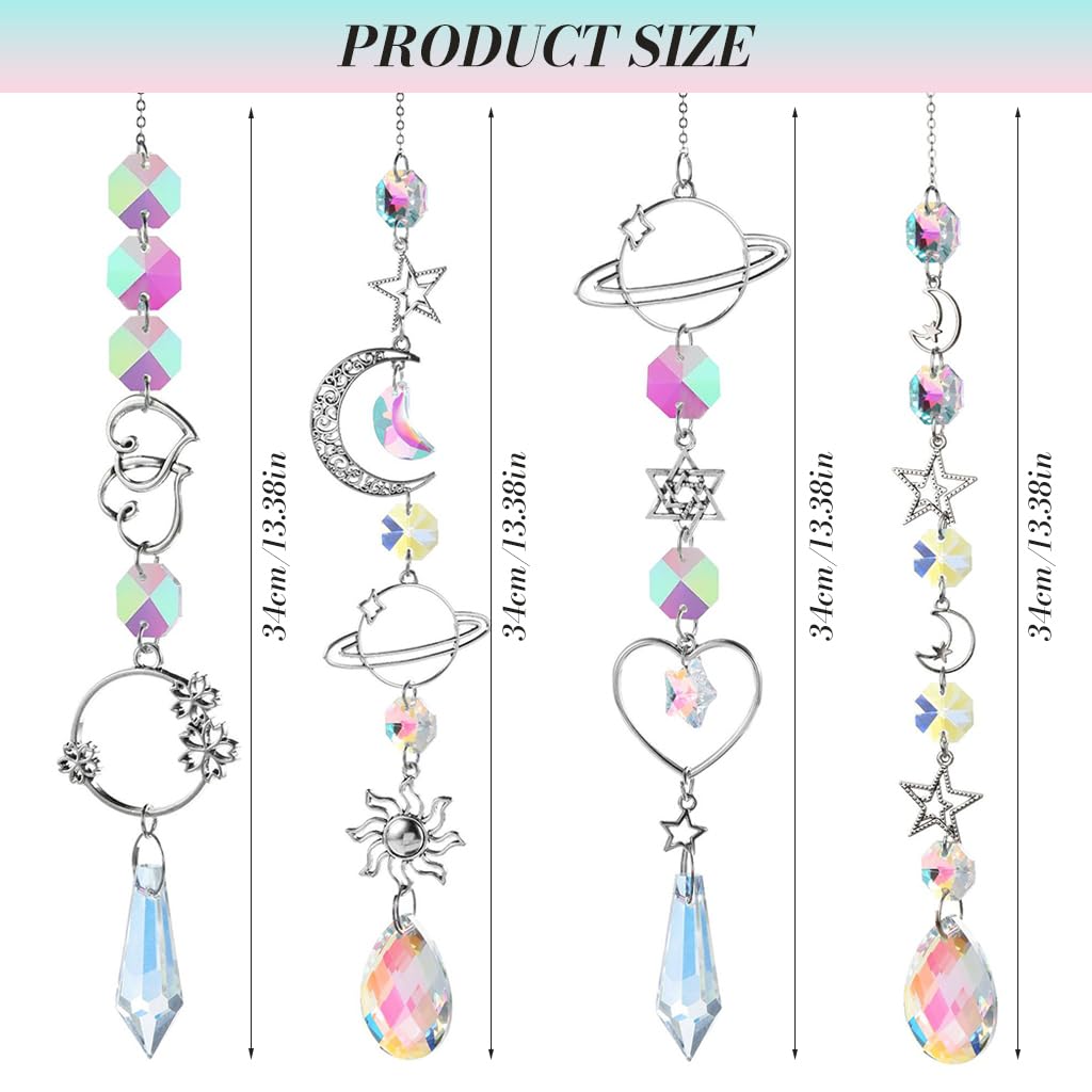 HASTHIP Sparkling Opal Moon Charm for Home Decor featuring 16.5 in Crescent Design | Auspicious Gift