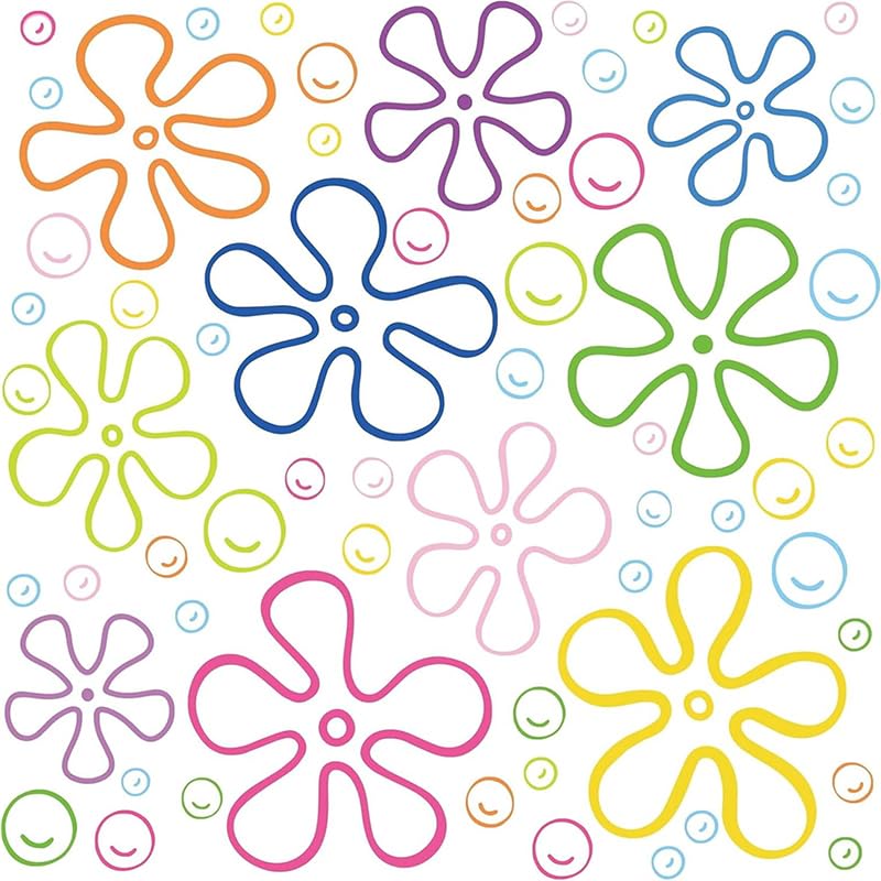 HASTHIP Flowers and Bubbles Wall Decals for Home Decoration with 177 Pcs PVC Stickers