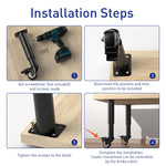 4Pcs Furniture Legs 7-12 inch Metal Adjustable Furniture Legs with 360 ° Swivel Caster Wheels, 400KG Heavy Duty Metal Furniture Support Legs Bed Frame Support Legs for Cabinet/Sofa/Bed/Table