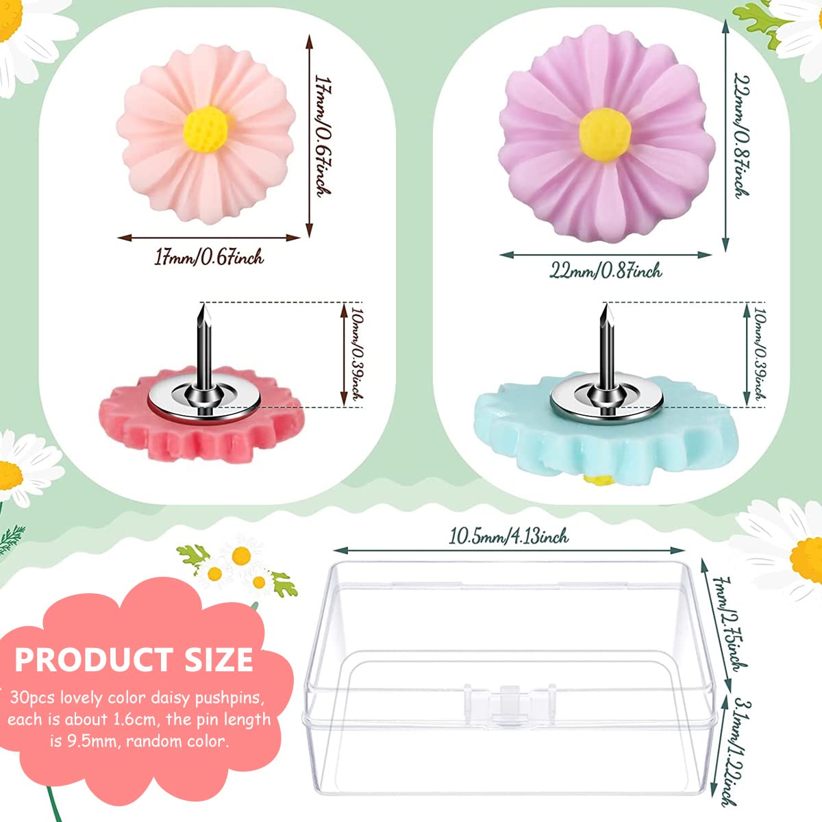 HASTHIP Decorative Push Pins for Cork and Bulletin Boards with 20pcs Resin Succulent Design