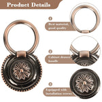HASTHIP Vintage Ring Pull Handles for Cabinet & Drawer Floral Embossed 2PCS