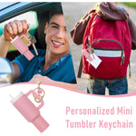 HASTHIP Mini Keychain Accessories for Stanley Cup featuring Cute Pink Charms | 2PCS Gift Set