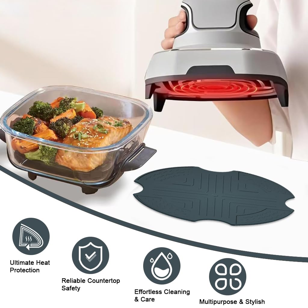HASTHIP Silicone Heat Resistant Mats for Air Fryer with Anti Slip Pads | Reusable Kitchen Counter Protector