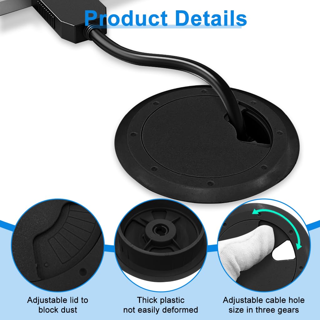 HASTHIP® 2.36in Desk Grommets 4-Pack