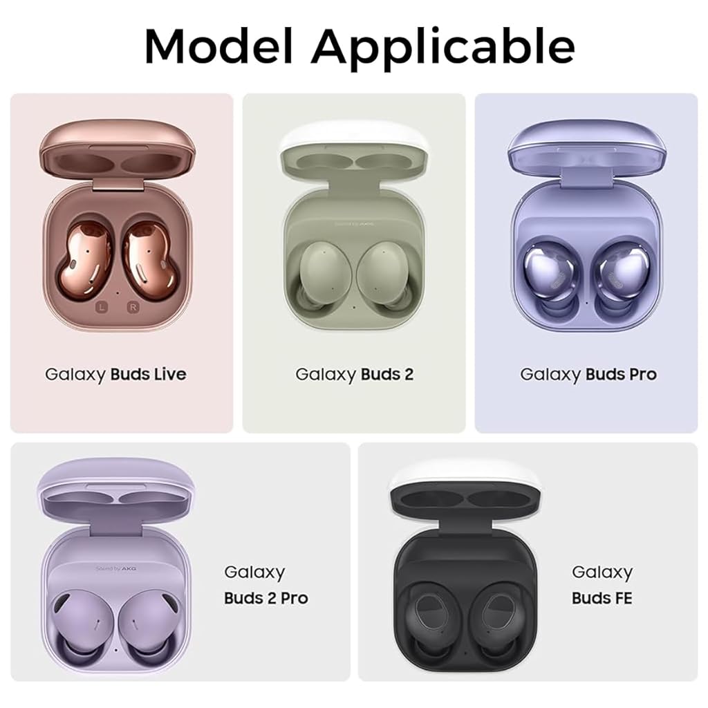 HASTHIP® Silicone Case for Samsung Galaxy Buds FE Case 2023 / Galaxy Buds 2 Pro Case 2022 / Galaxy Buds 2 Case/Galaxy Buds Pro Case/Galaxy Buds Live Case (Light Grey)