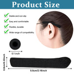 HASTHIP Glasses Ear Cushion for Non Slip Fit with Stretchy Temple Sleeves 2 Pairs | Soft Black Knit Eyewear Grips