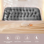 HASTHIP Headboard Pillow for Reading and Bed Support with Quilted Design | 100cm Cotton Lumbar Cushion