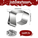 HASTHIP Christmas Light Clips for Outdoor Decorations with Drainage Slot | 50 Stainless Steel Wire Holders