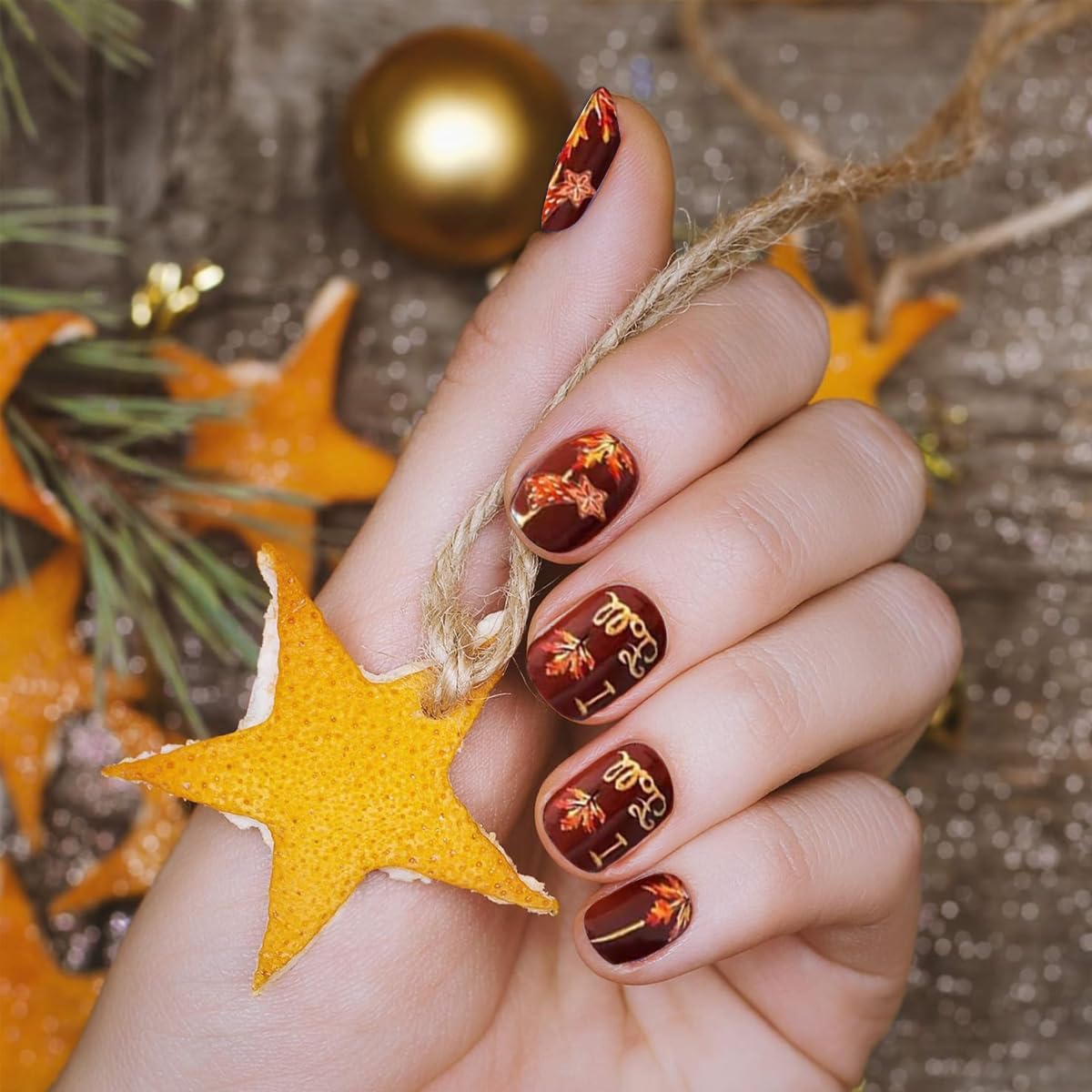 HASTHIP Nail Art Decals for Christmas with 10 Sheets Self Adhesive Santa Designs | DIY Stickers