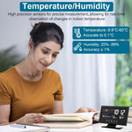 HASTHIP Digital Thermometer Hygrometer for Home and Office with Alarm Clock | 0°C–50°C Range and Dual Power Options