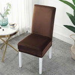 HASTHIP® Dining Chair Cover Set of 6 - Washable Removable Short Dining Chair Covers Protector Seat Slipcover Hotel Velvet Covers - Bronze