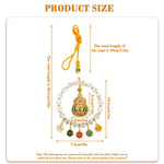 HASTHIP Car Hanging Ornament for Rearview Mirror featuring Golden Alloy Gourd and Crystal Beads | Good Luck Car Decor Gift
