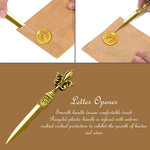 HASTHIP Quill Pen Ink Wax Seal Stamp Gift Set with 5 Nibs and 3 Wax Sticks | Feather & Brass Design