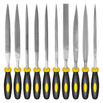 HASTHIP® 10Pcs File Tools Set, Premium Hardened Drop Forged Alloy Steel File Tools, Includes Flat, Flat Warding, Square, Triangular, Round, and Half-Round Files5mm*180mm in size/per one